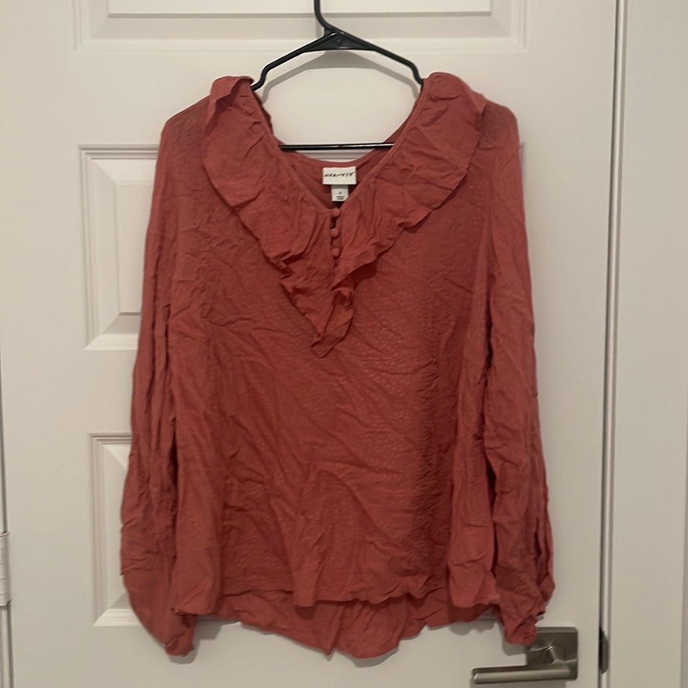 Ruffle pink blouse